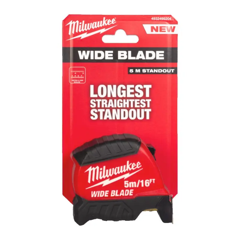 Široký svinovací metr Milwaukee WIDE BLADE (GEN2) 5M/16FT-35, délka 5 metrů, 4932499204
